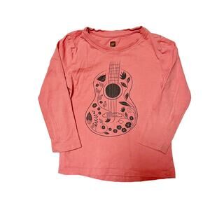 Tea Collection Floral Guitar Graphic Tee Size 3